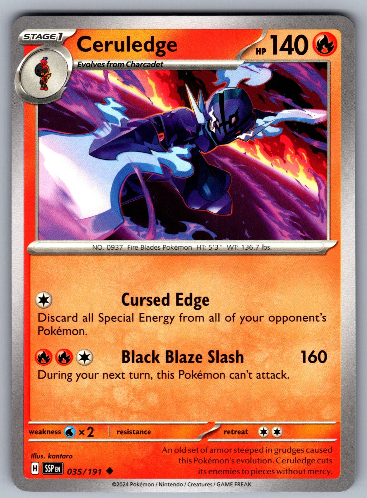 Ceruledge Uncommon SV08: Surging Sparks 035/191 NM 2024