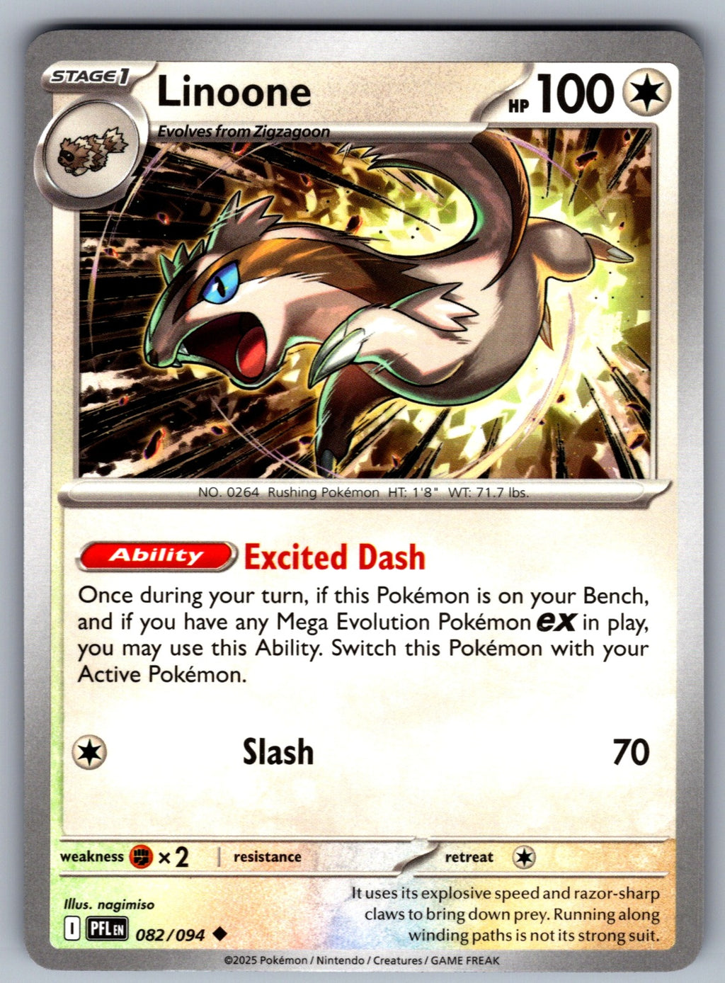 Linoone Uncommon ME02: Phantasmal Flames 082/094 NM 2025