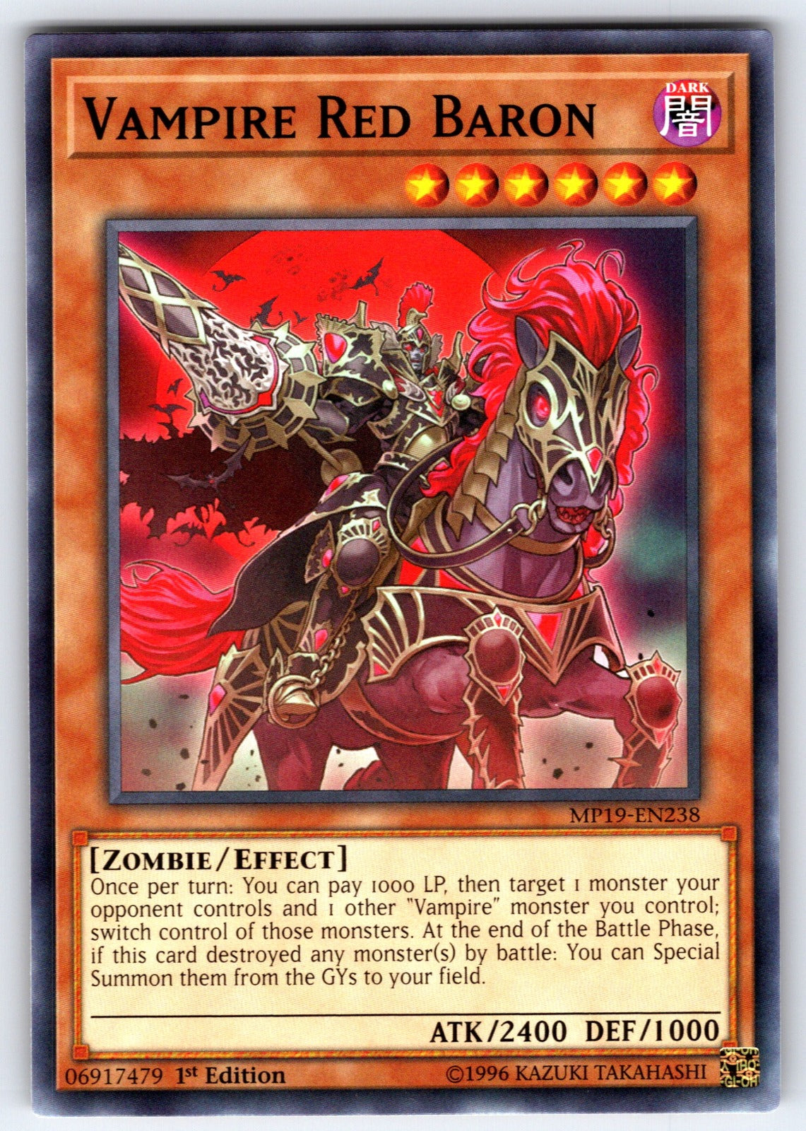 Vampire Red Baron Unlimited Common 2019 Gold Sarcophagus Tin Mega Pack MP19-EN23