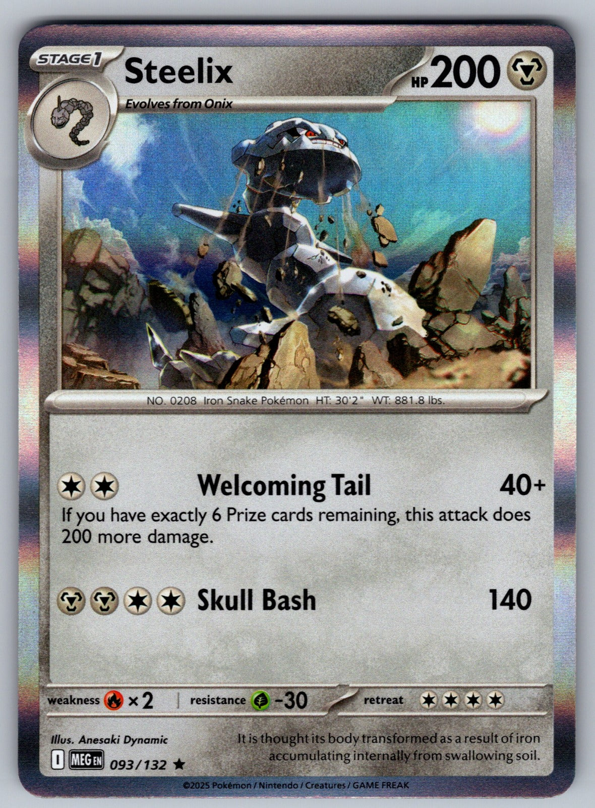 Steelix Holo Rare ME01: Mega Evolution 093/132 NM 2025
