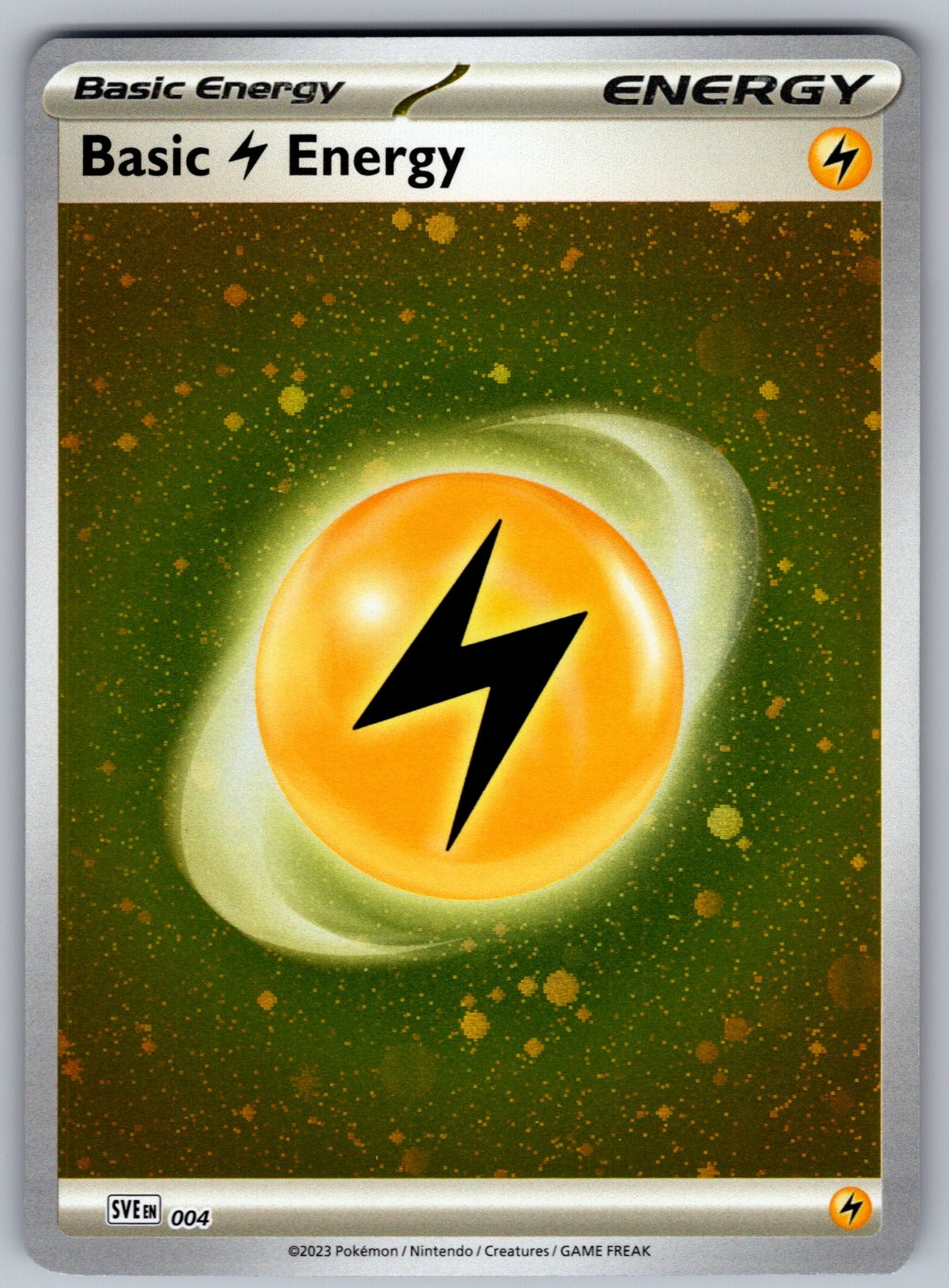 Basic Lightning Energy (Cosmos Holo) Holo Common SVE: Scarlet & Violet Energies 