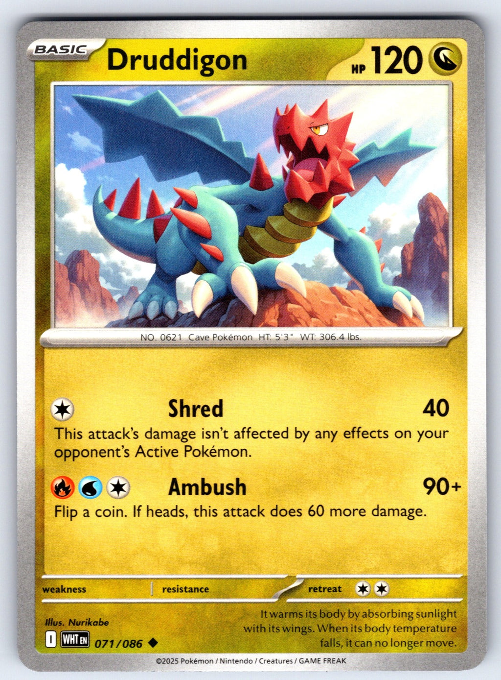 Druddigon Uncommon SV: White Flare 071/086 NM 2025