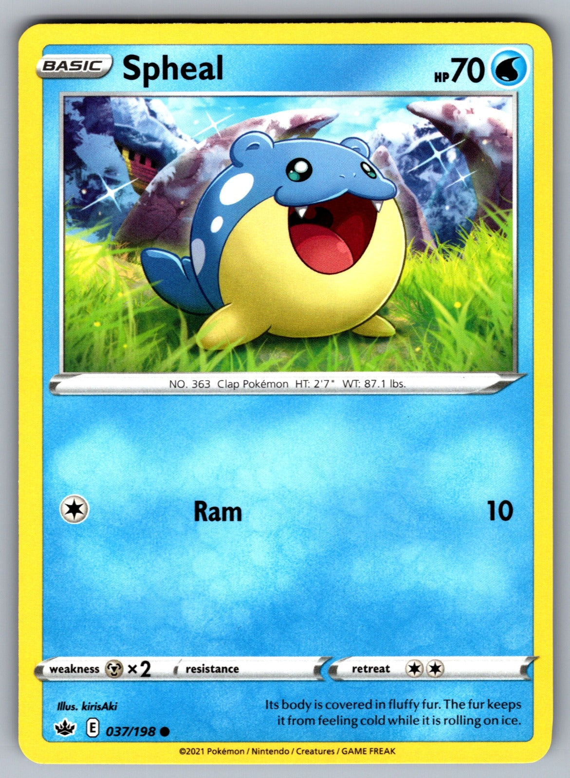 Spheal Common SWSH06: Chilling Reign 037/198 NM 2021