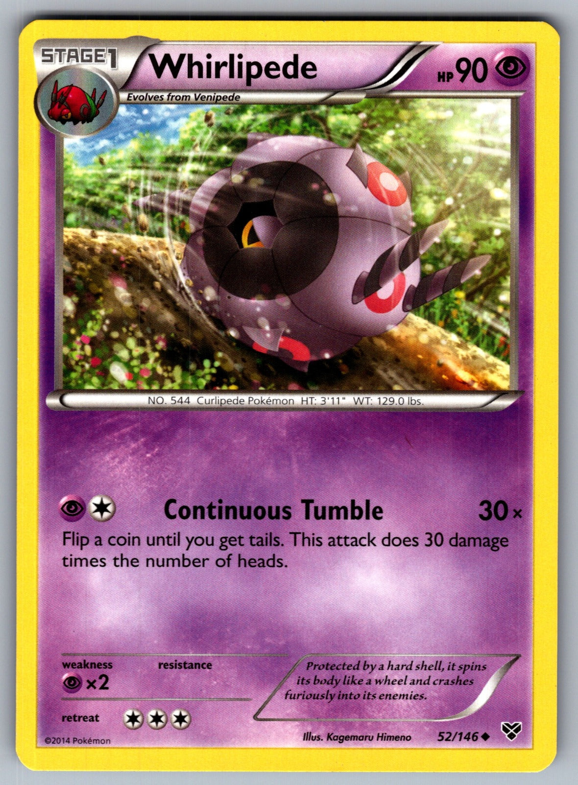 Whirlipede Uncommon XY Base Set 52/146 LP 2014