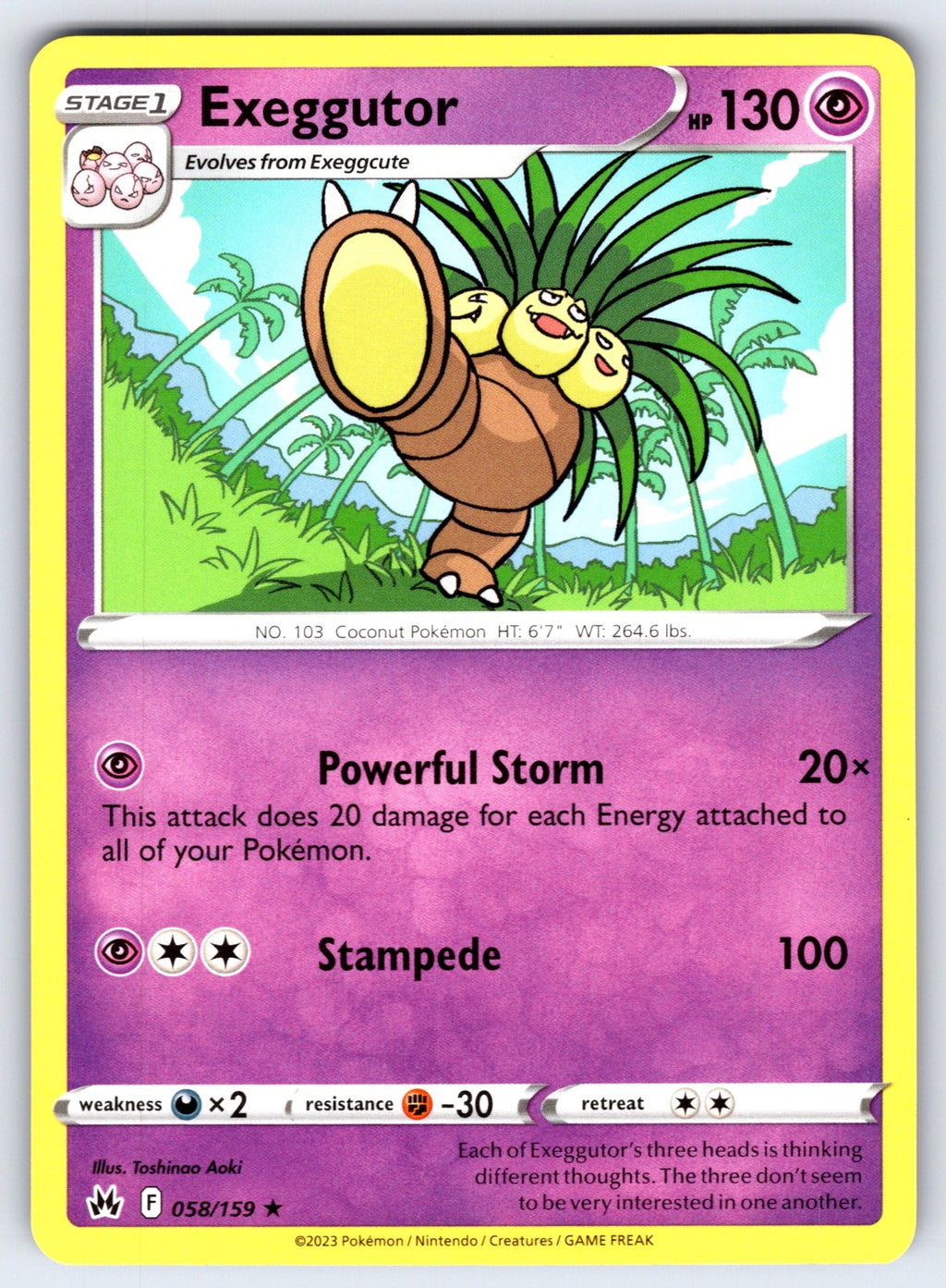 Exeggutor Rare SWSH: Crown Zenith 058/159 LP 2023