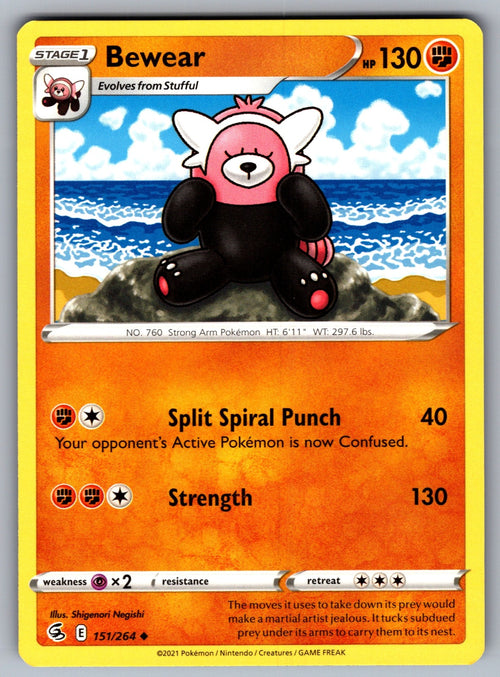 Bewear Uncommon SWSH08: Fusion Strike 151/264 NM 2021