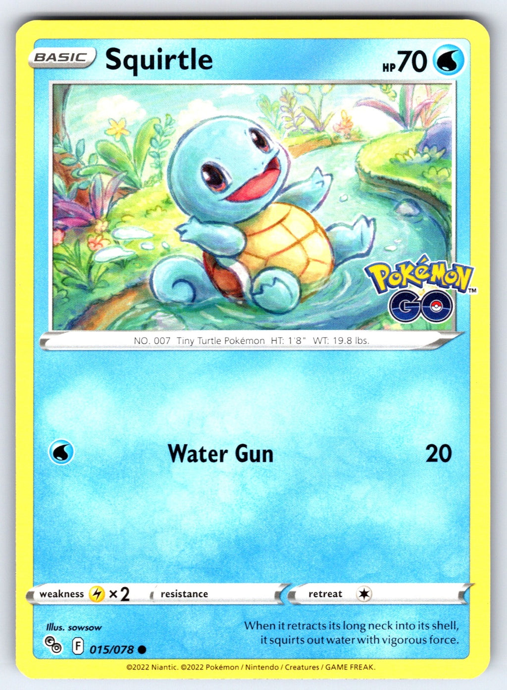 Squirtle Common Pokemon GO 015/078 NM 2022