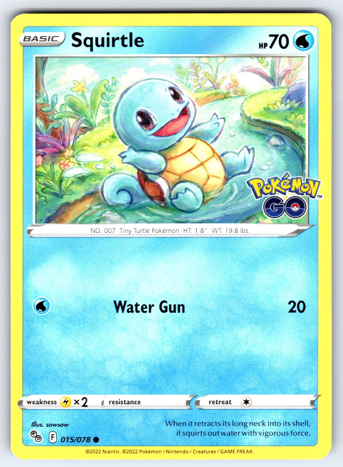 Squirtle Common Pokemon GO 015/078 NM 2022