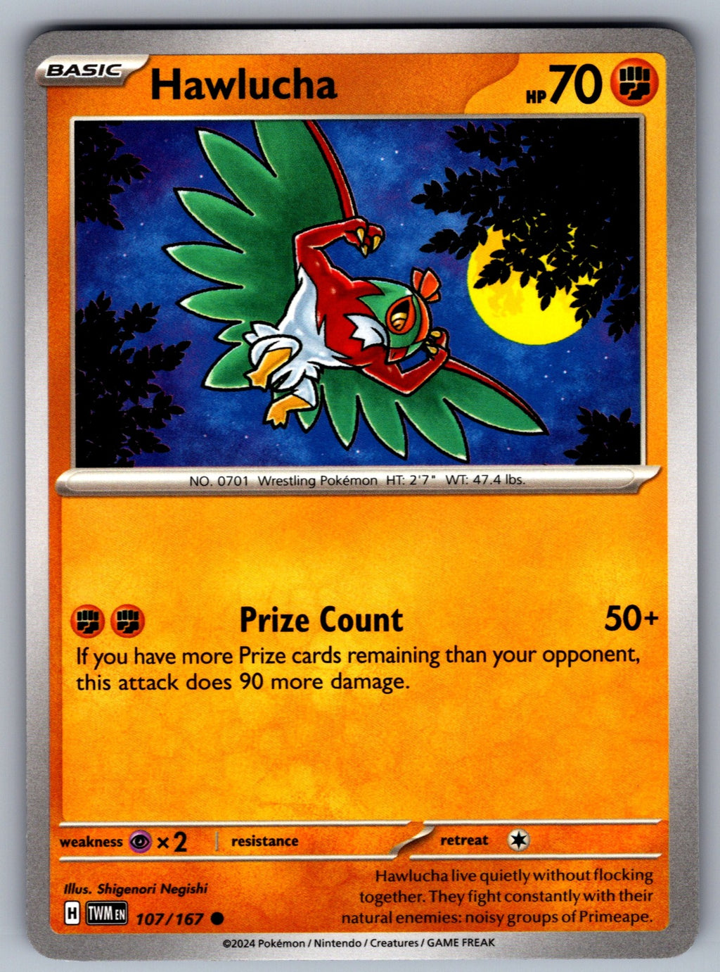 Hawlucha Common SV06: Twilight Masquerade 107/167 NM 2024
