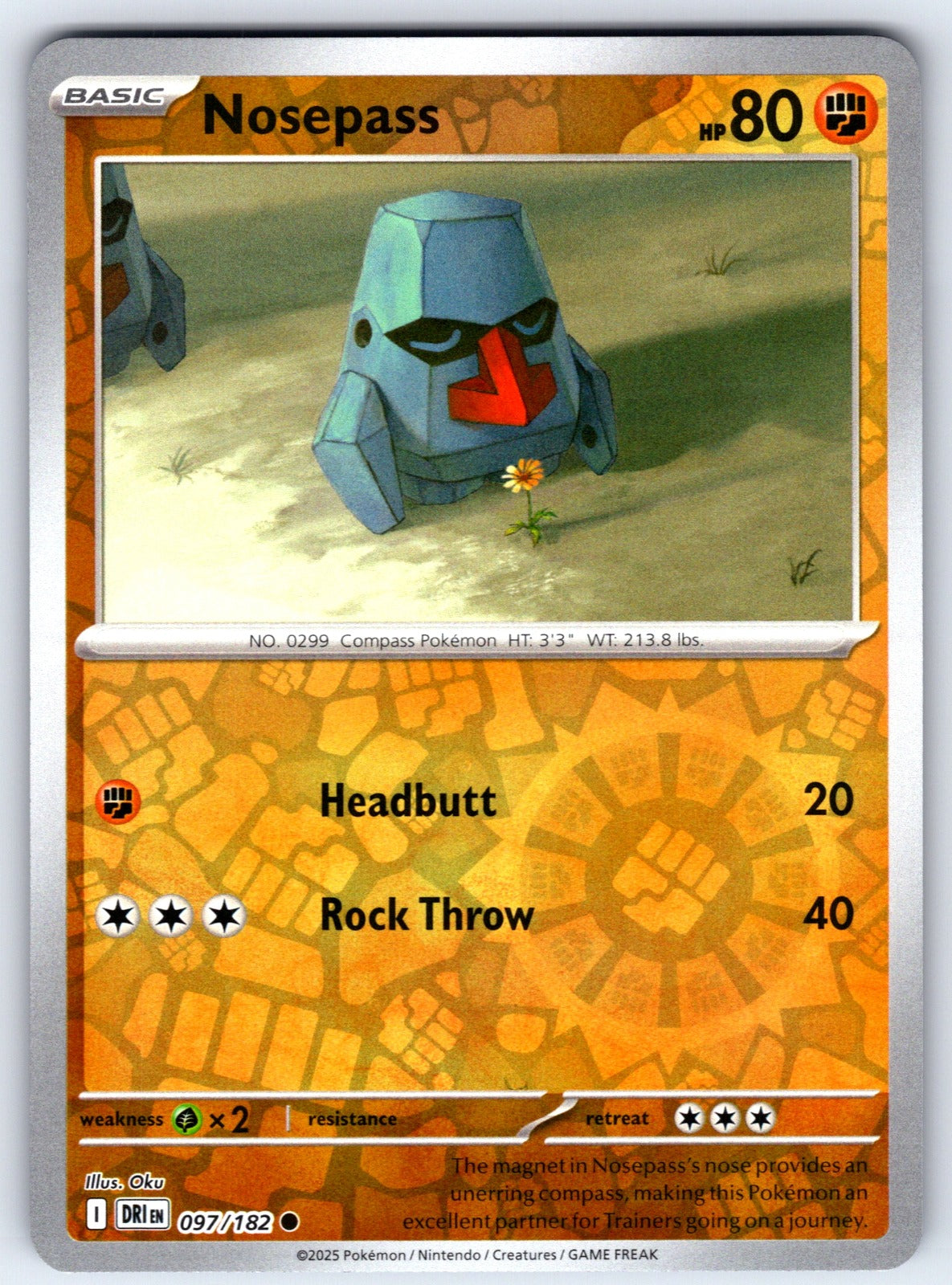 Nosepass Reverse Holo Common SV10: Destined Rivals 097/182 NM 2025