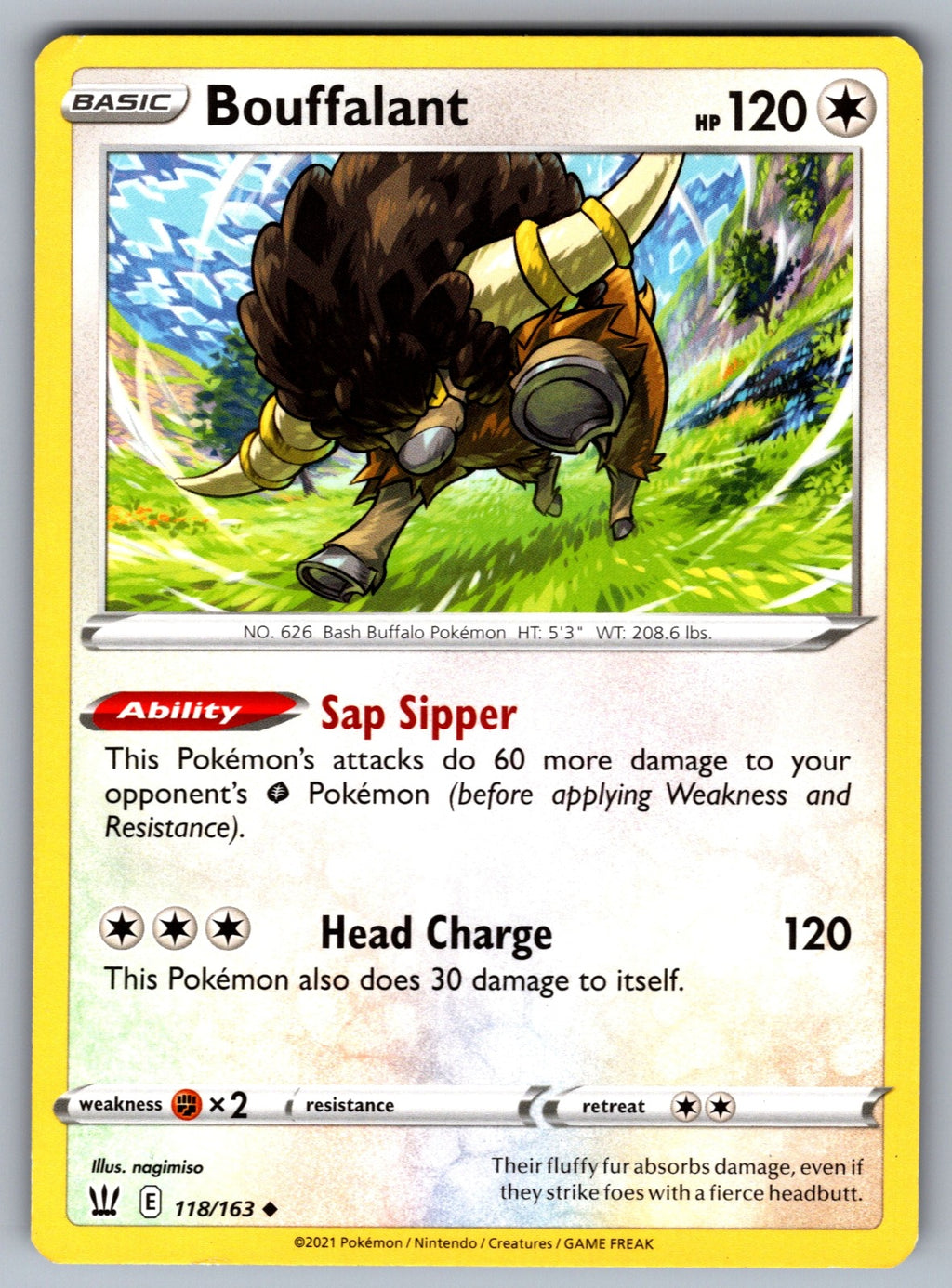 Bouffalant Uncommon SWSH05: Battle Styles 118/163 NM 2021