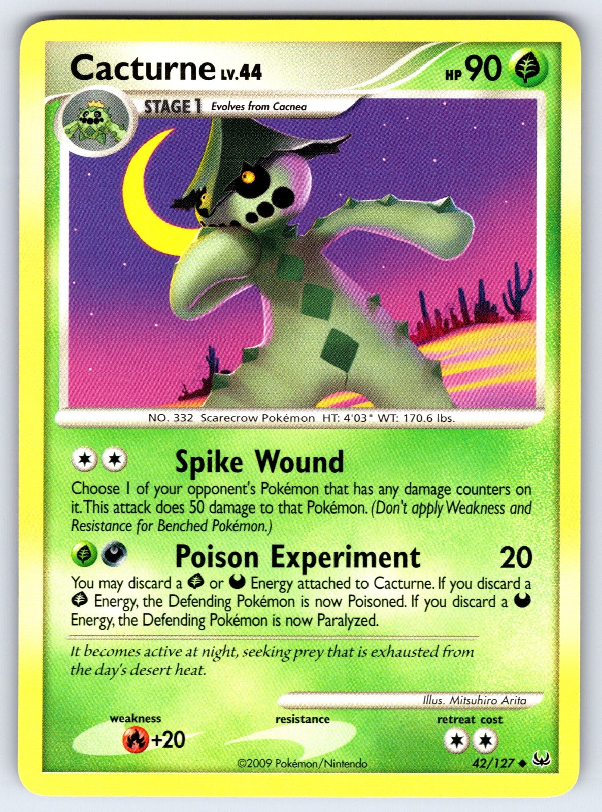 Cacturne Uncommon Platinum 42/127 LP 2009