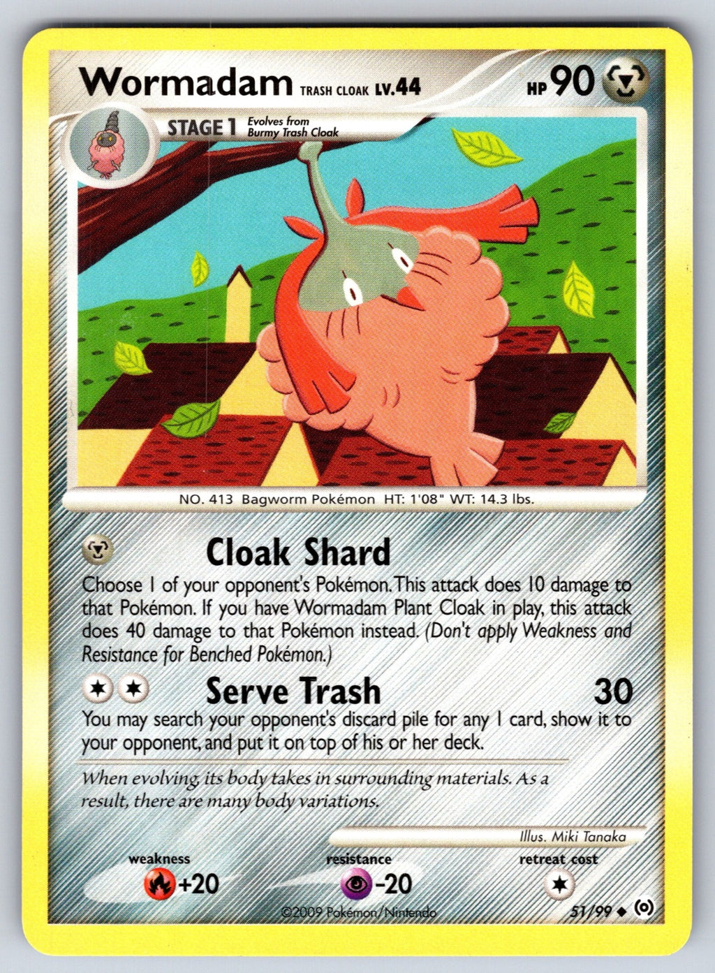 Wormadam Trash Cloak Uncommon Arceus 51/99 LP 2009