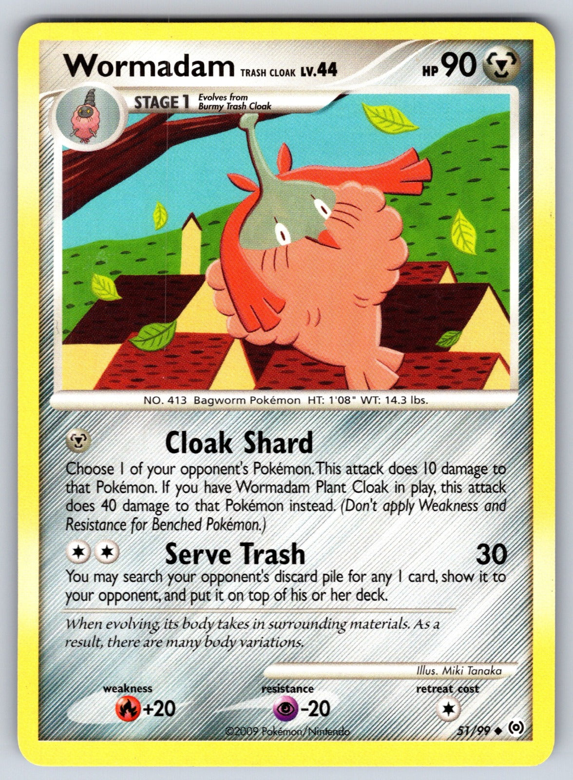 Wormadam Trash Cloak Uncommon Arceus 51/99 LP 2009