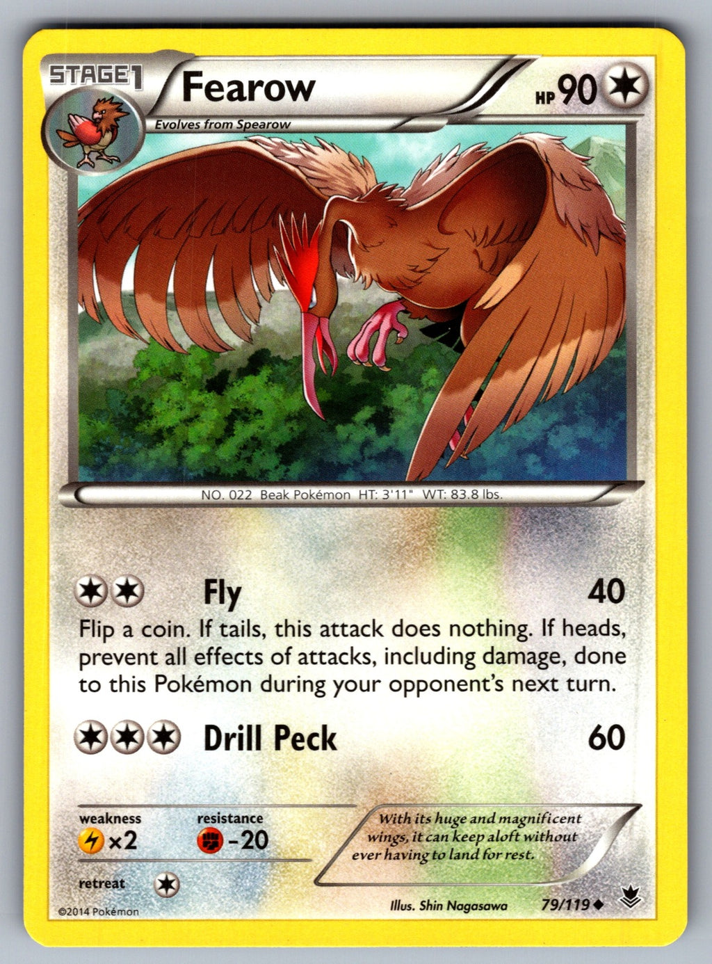 Fearow Uncommon XY - Phantom Forces 79/119 LP 2014