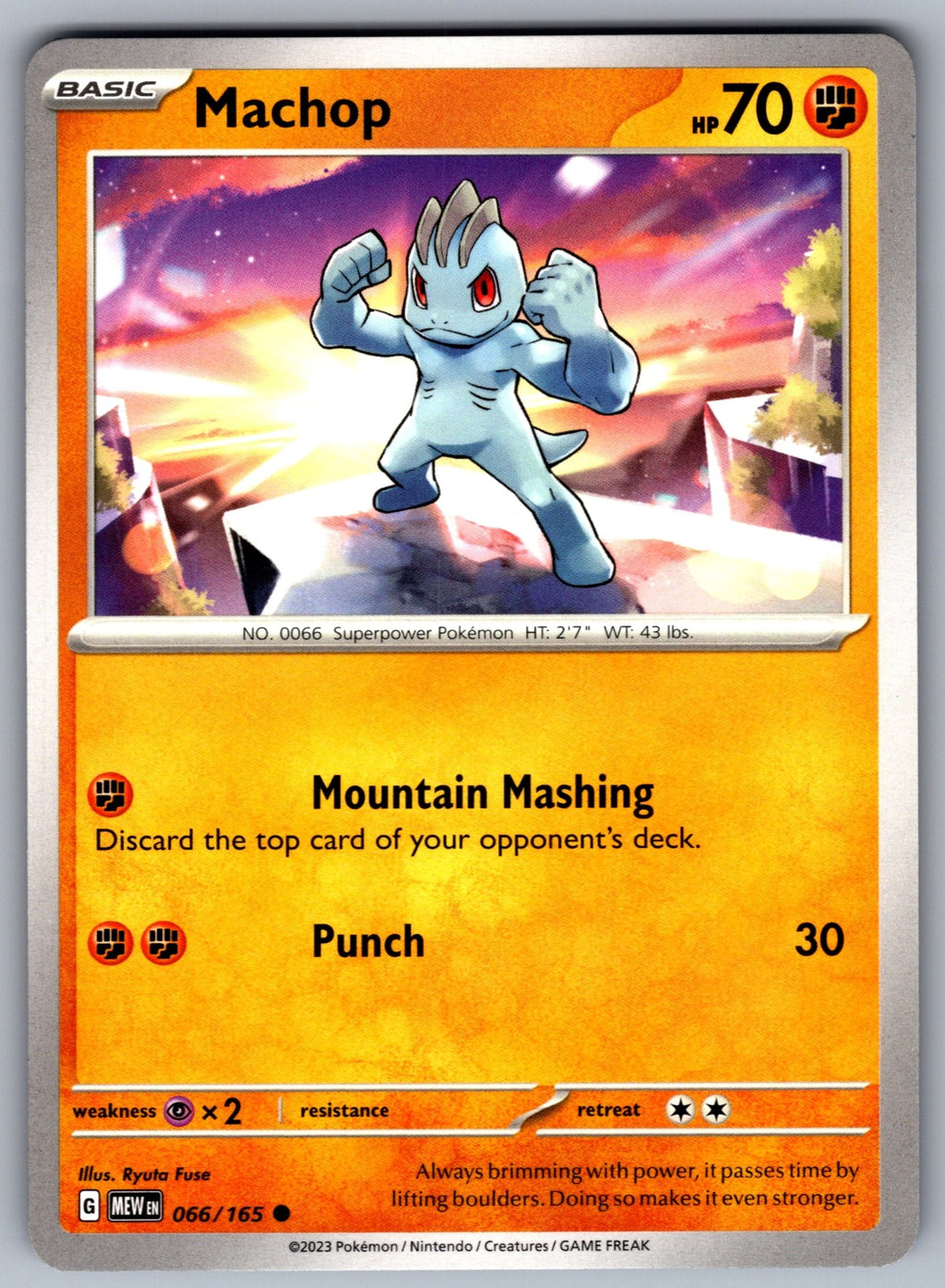 Machop Common SV: Scarlet & Violet 151 066/165 NM 2023