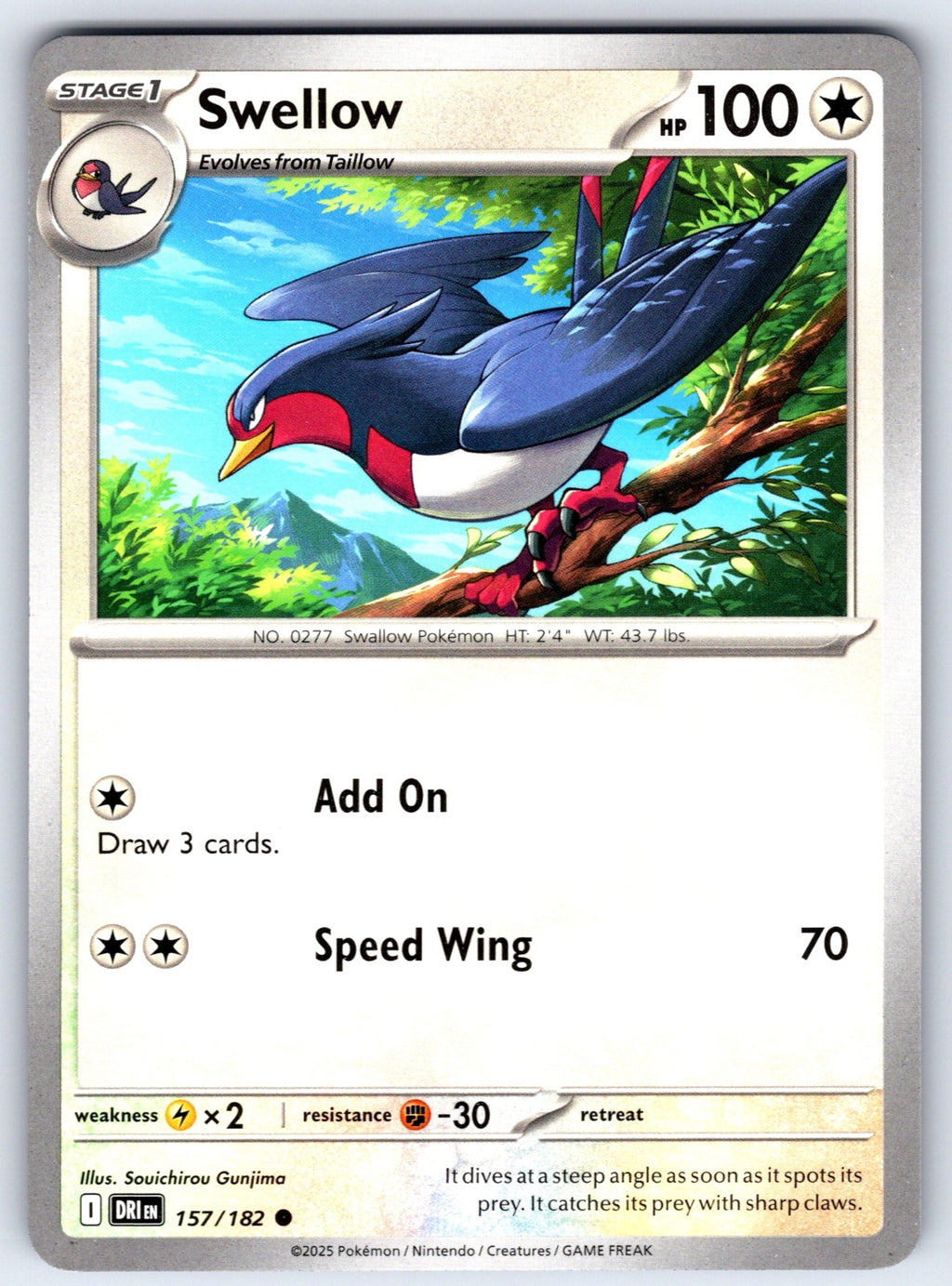 Swellow Common SV10: Destined Rivals 157/182 NM 2025