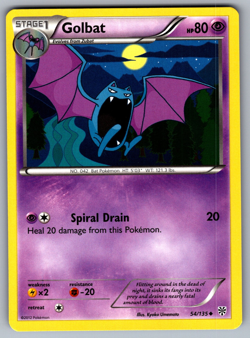Golbat Uncommon Plasma Storm 54/135 LP 2013