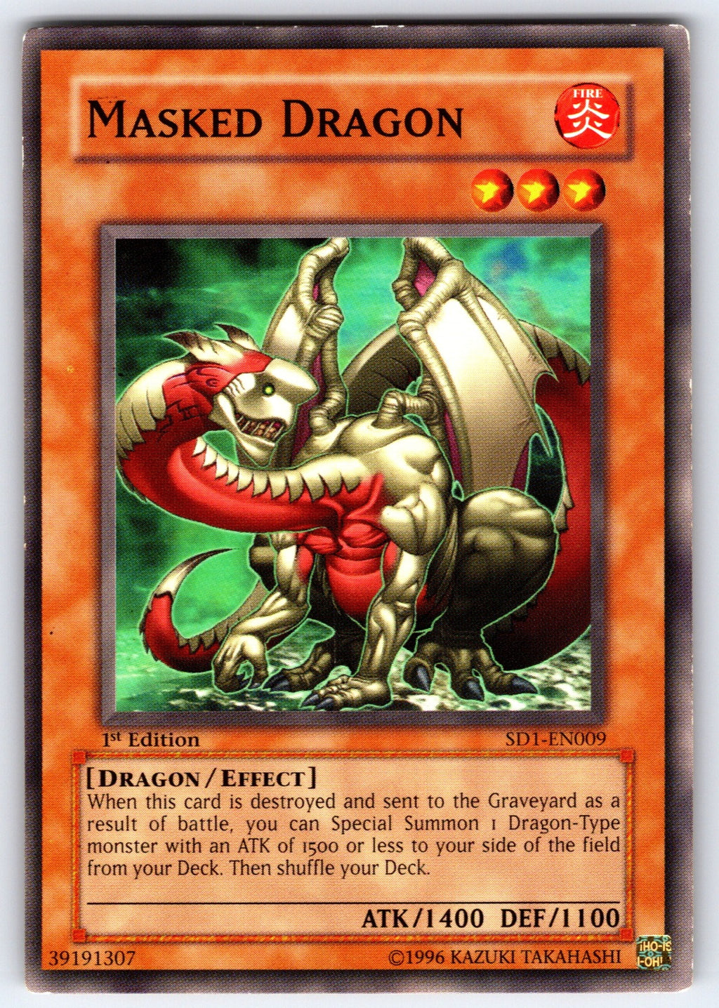 Masked Dragon 1st Edition Common Structure Deck: Dragon's Roar SD1-EN009 HP 2005