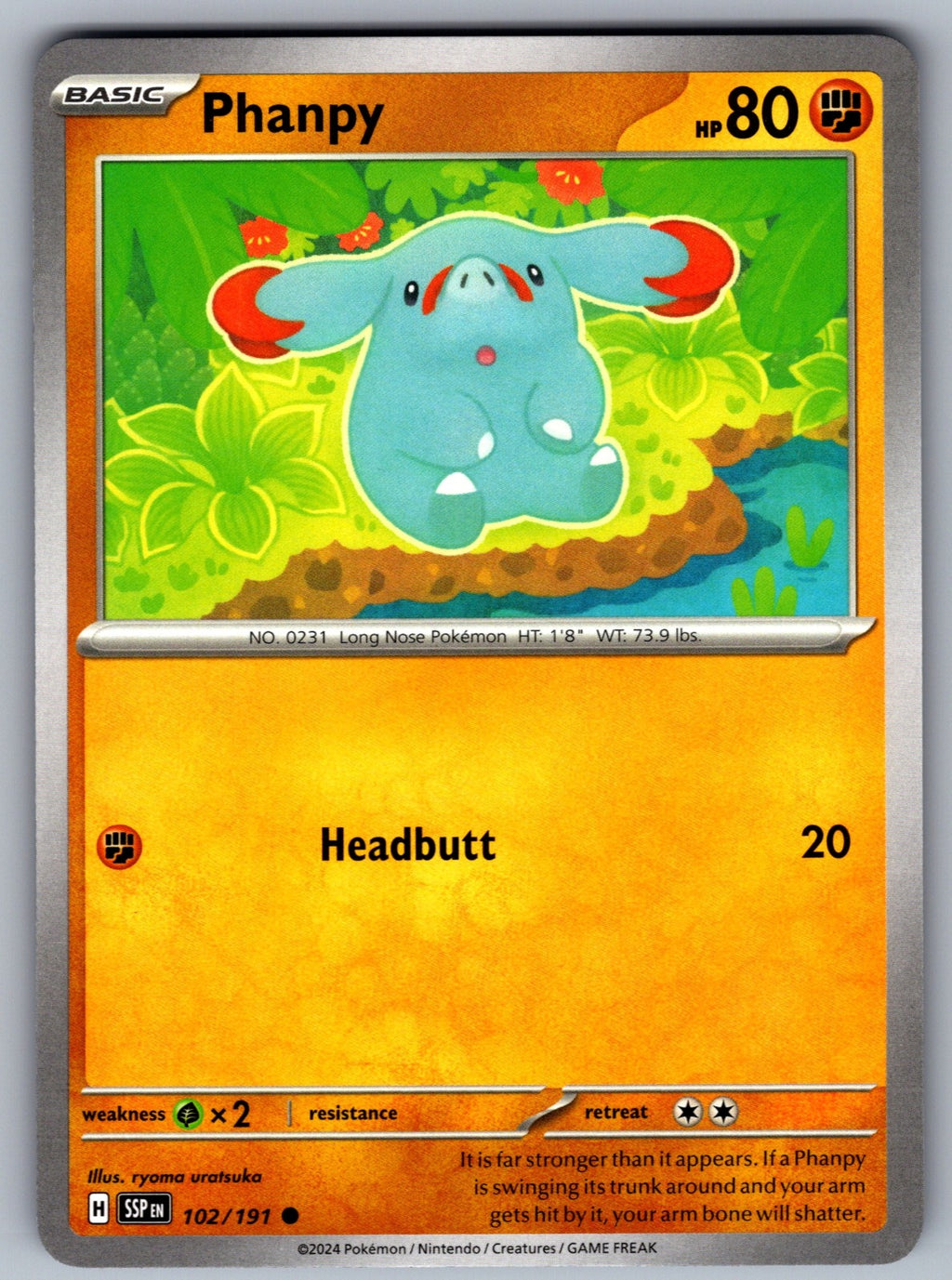 Phanpy Common SV08: Surging Sparks 102/191 NM 2024