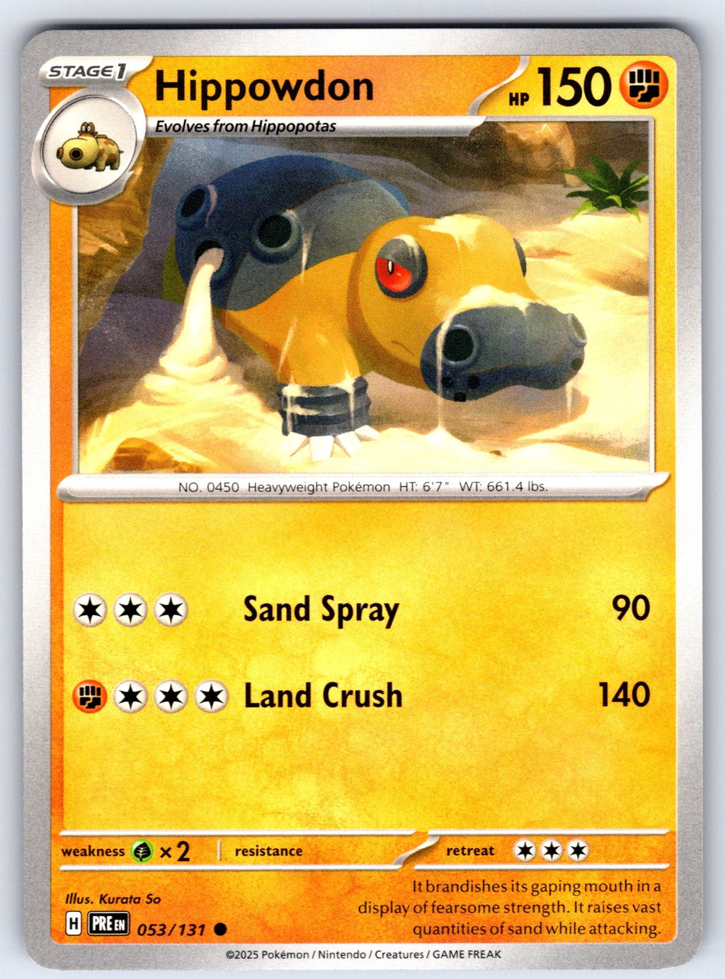 Hippowdon Common SV: Prismatic Evolutions 053/131 NM 2025