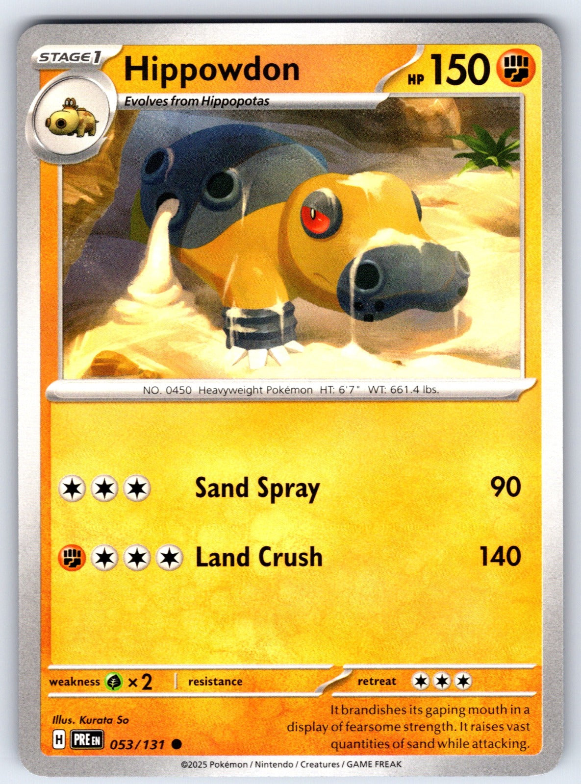 Hippowdon Common SV: Prismatic Evolutions 053/131 NM 2025