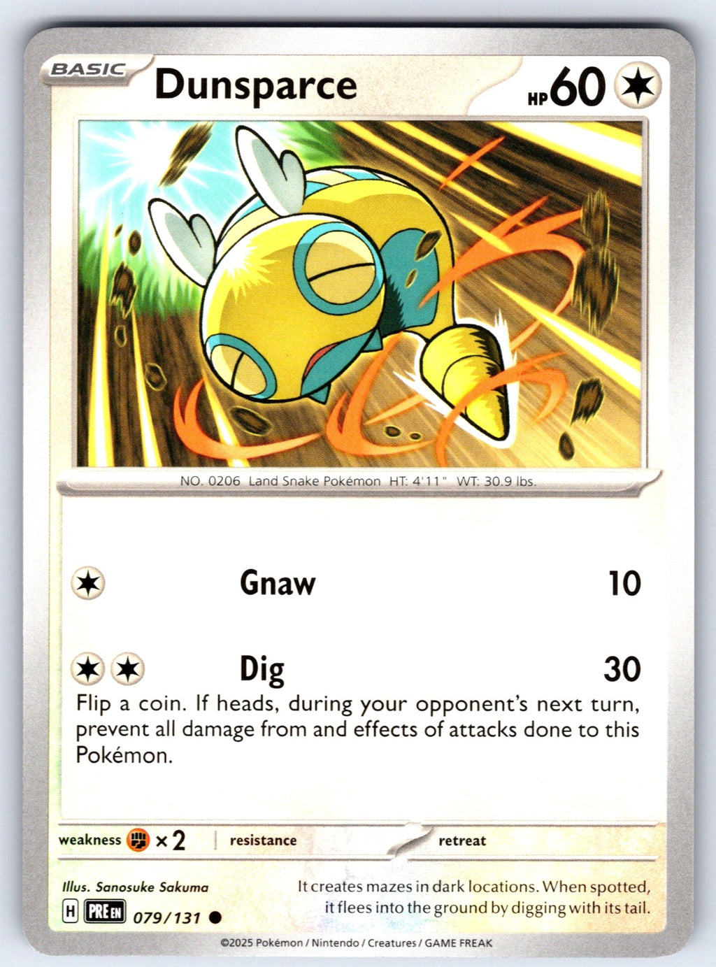 Dunsparce Common SV: Prismatic Evolutions 079/131 NM 2025