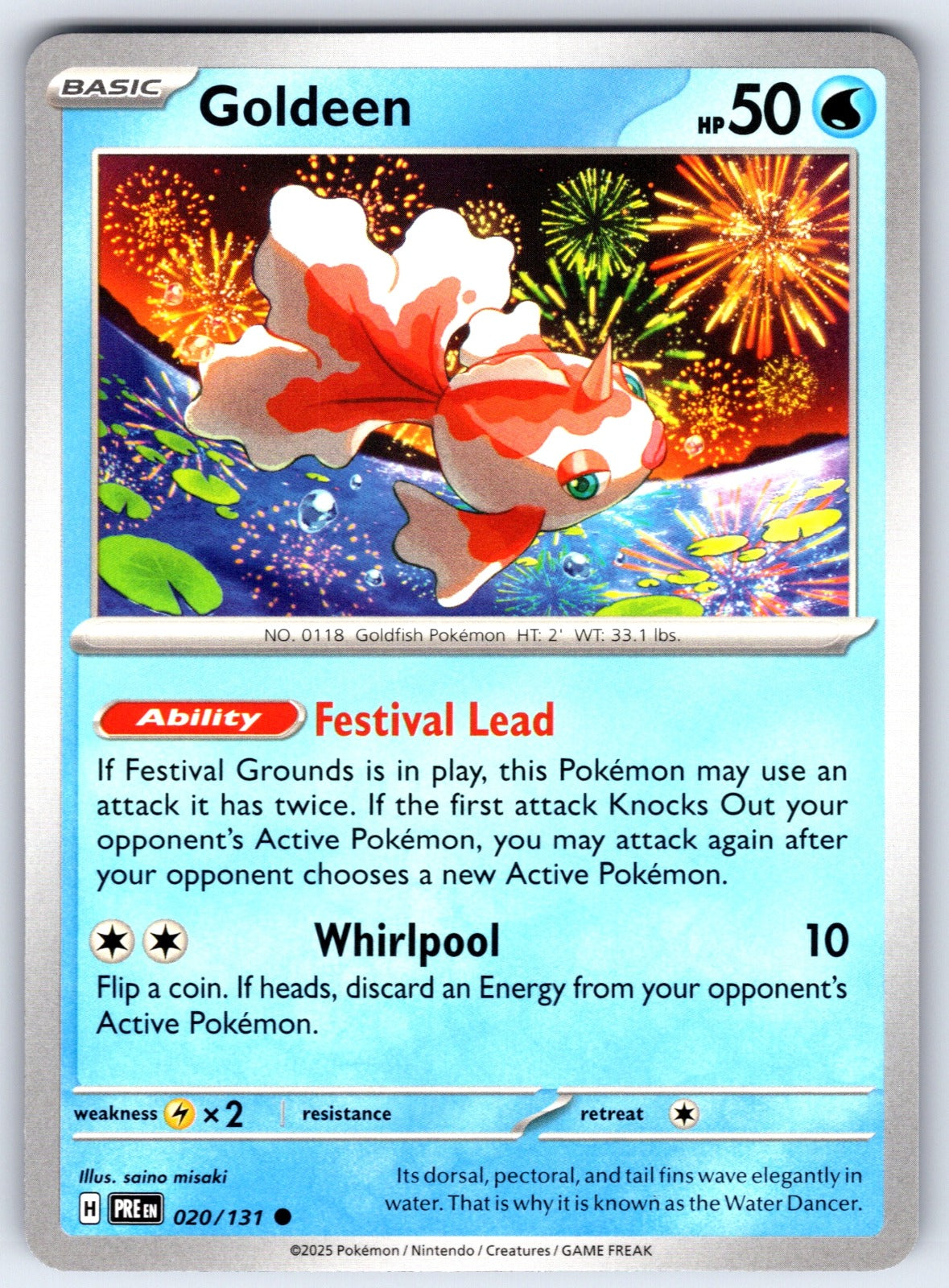 Goldeen Common SV: Prismatic Evolutions 020/131 NM 2025