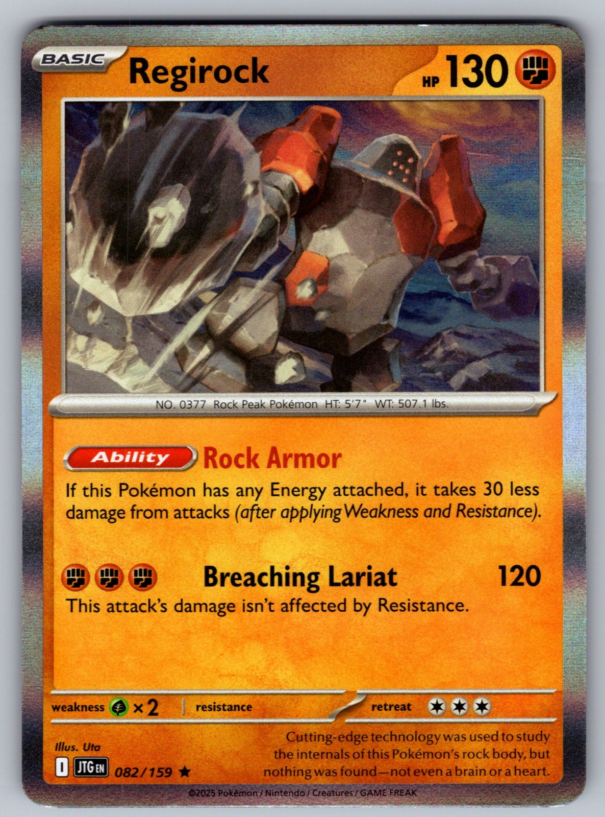 Regirock Holo Rare SV09: Journey Together 082/159 NM 2025