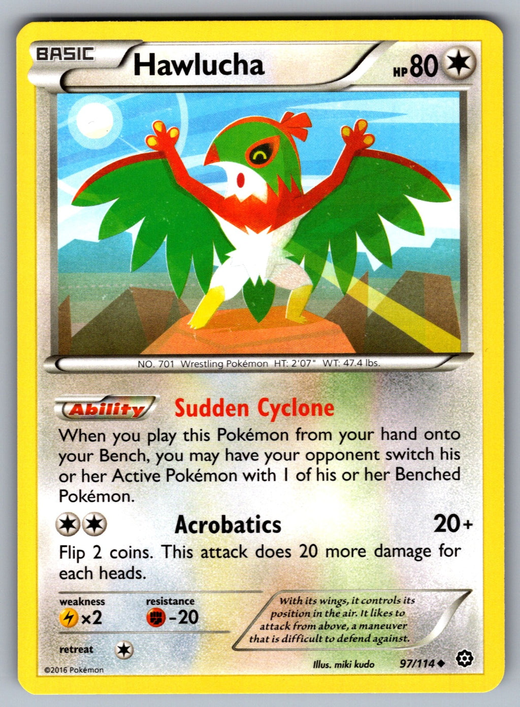 Hawlucha Uncommon XY - Steam Siege 97/114 LP 2016
