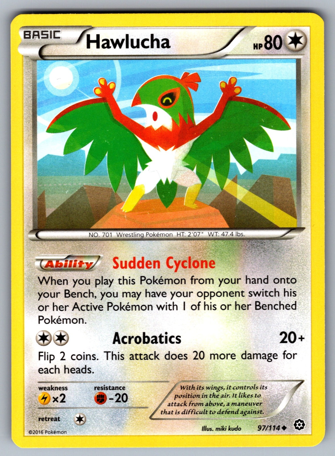 Hawlucha Uncommon XY - Steam Siege 97/114 LP 2016