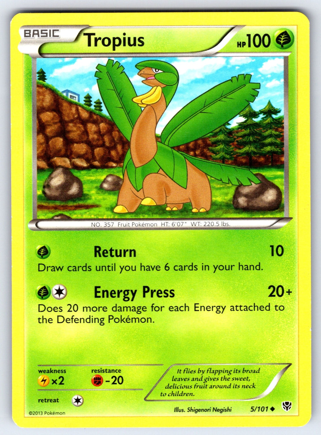 Tropius Uncommon Plasma Blast 5/101 LP 2013