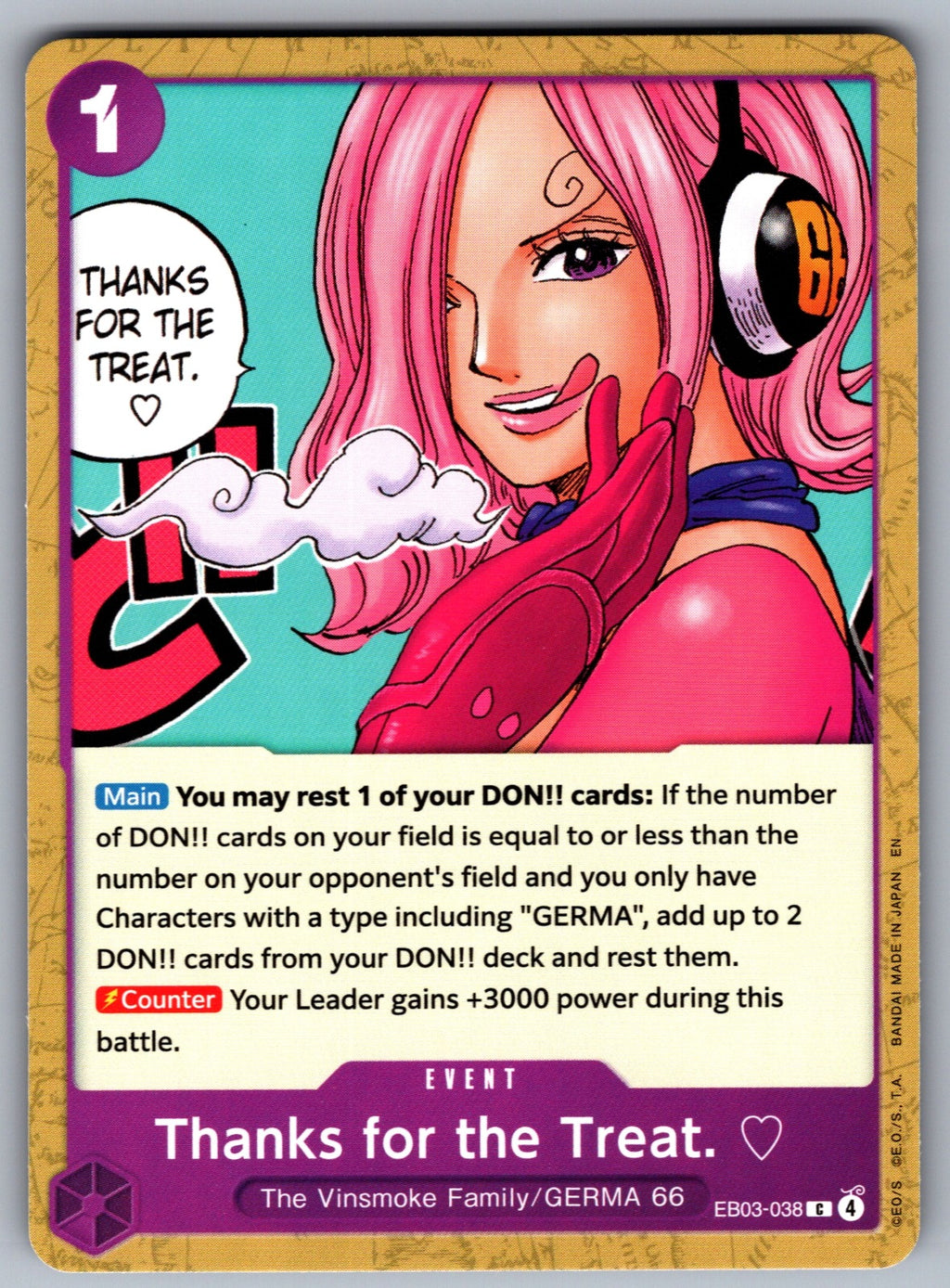 Thanks for the Treat. C Extra Booster: One Piece Heroines Edition EB03-038 NM 2026