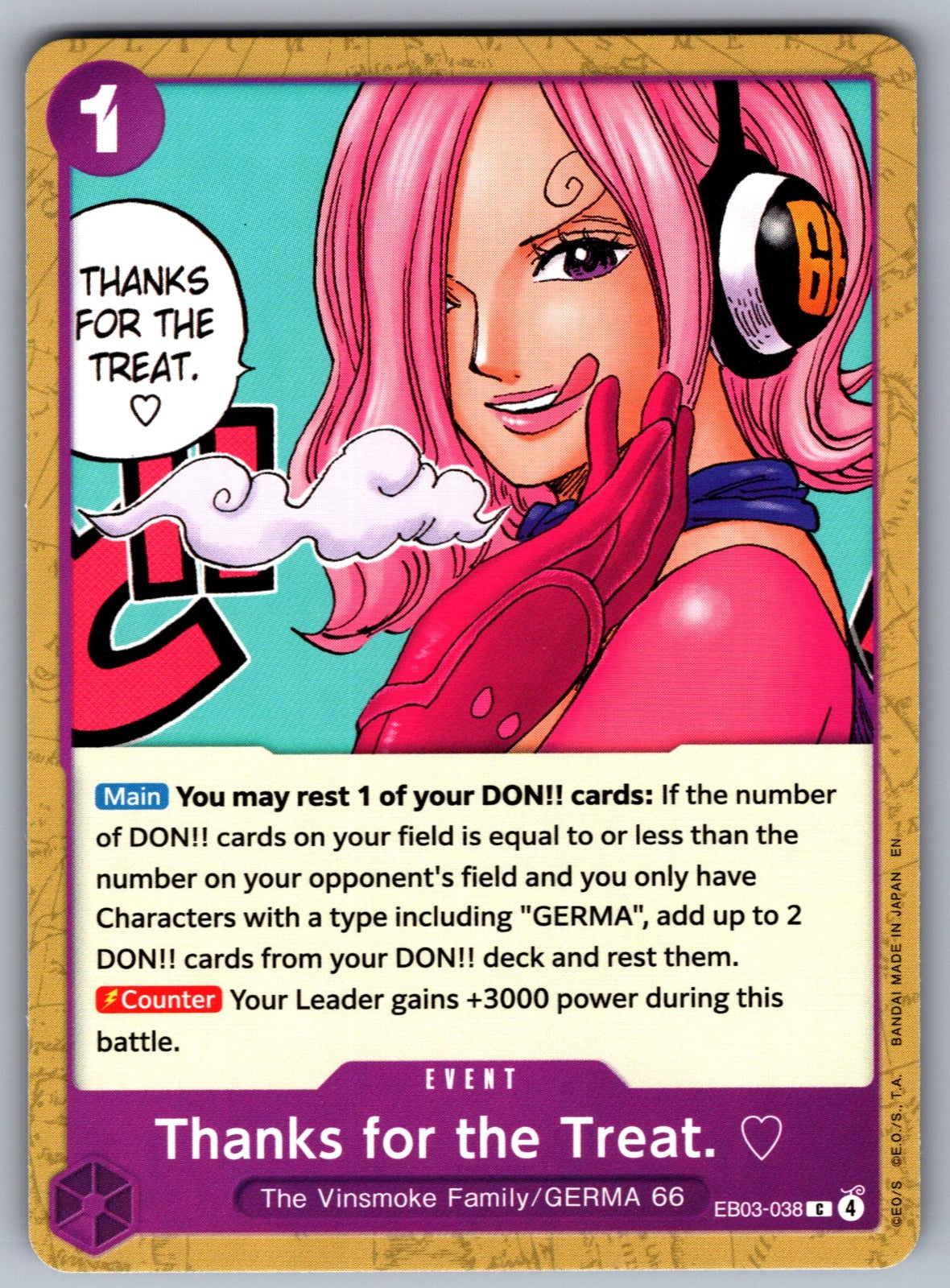 Thanks for the Treat. C Extra Booster: One Piece Heroines Edition EB03-038 NM 2026