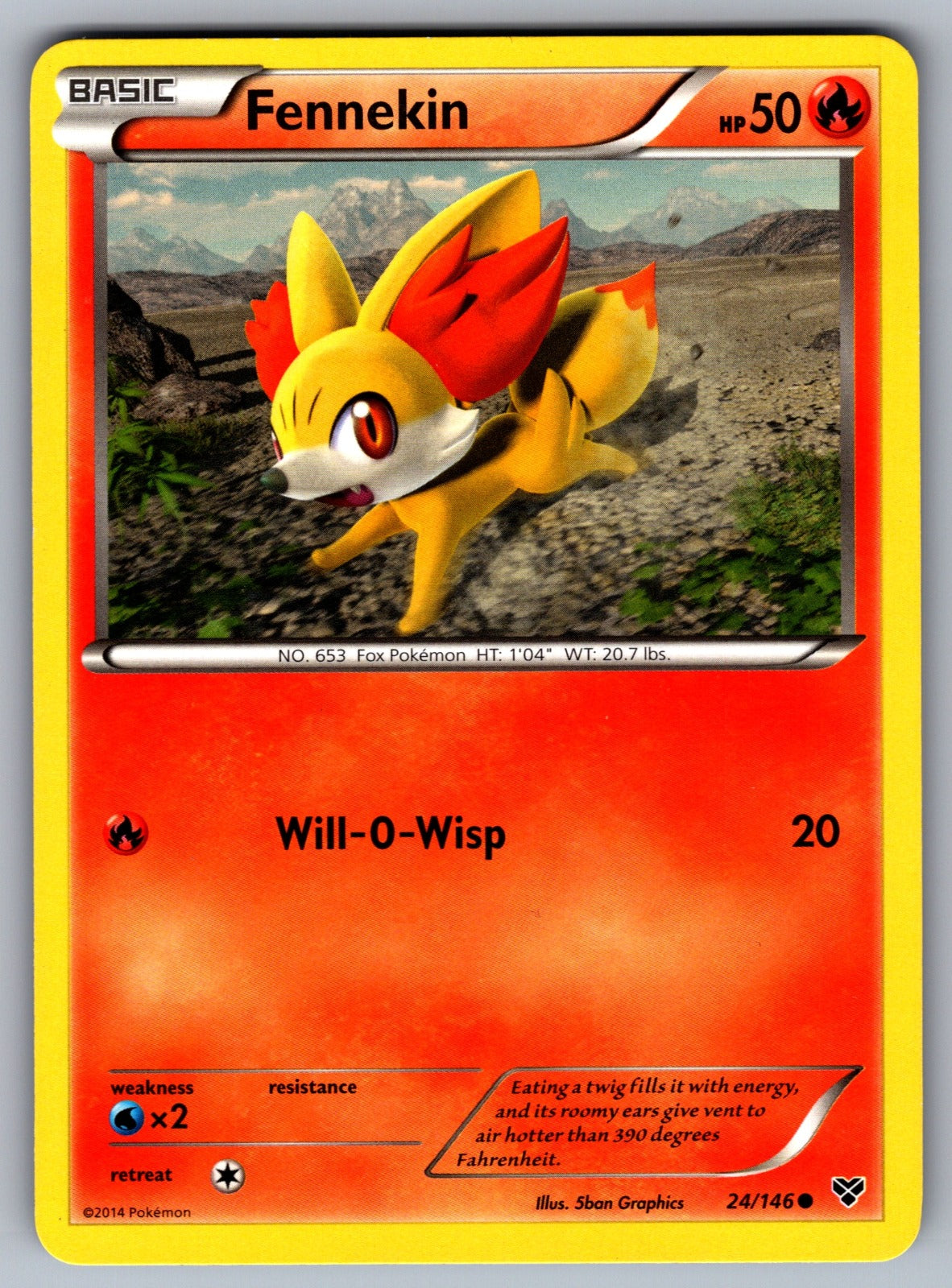Fennekin Common XY Base Set 24/146 LP 2014