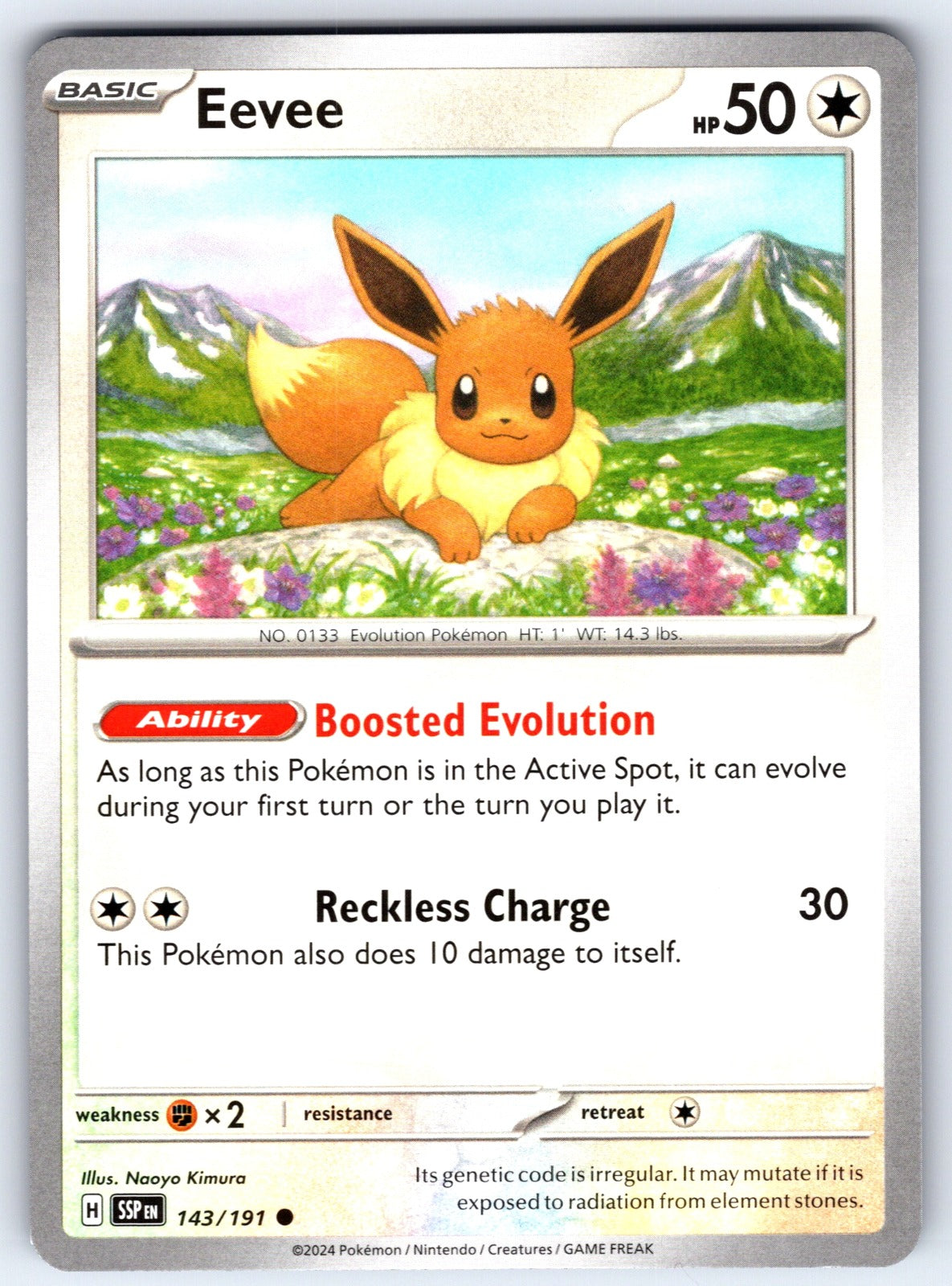 Eevee Common SV08: Surging Sparks 143/191 NM 2024
