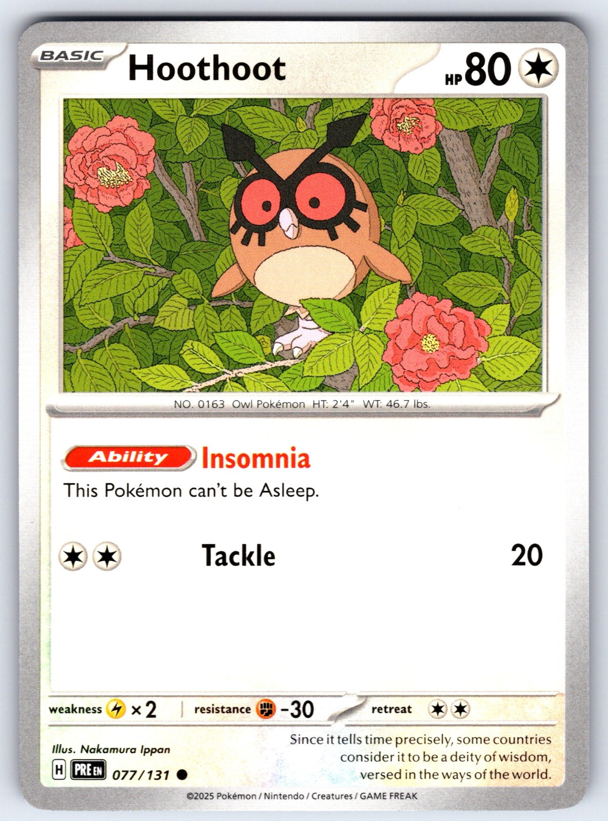 Hoothoot Common SV: Prismatic Evolutions 077/131 NM 2025