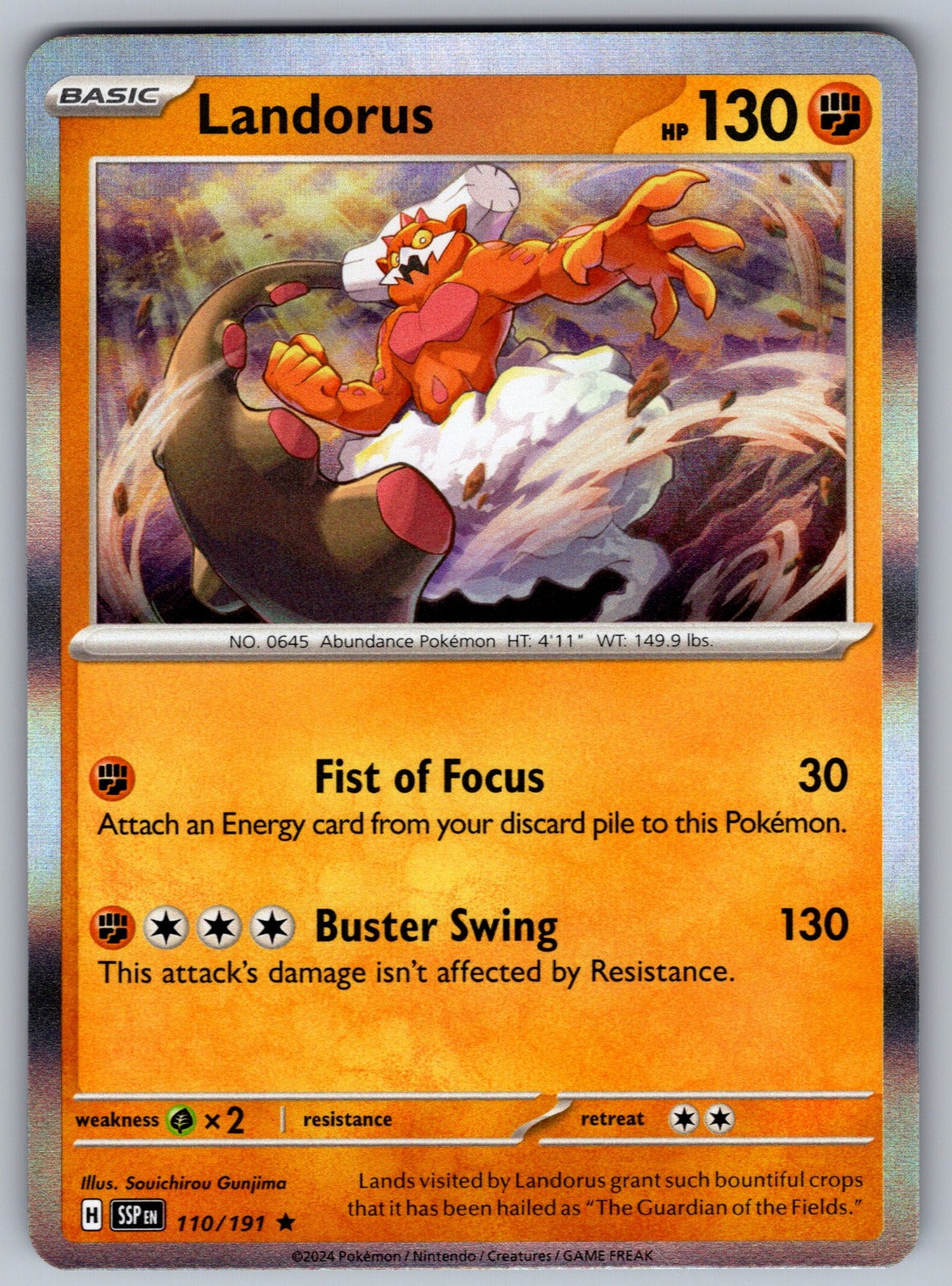 Landorus Holo Rare SV08: Surging Sparks 110/191 NM 2024