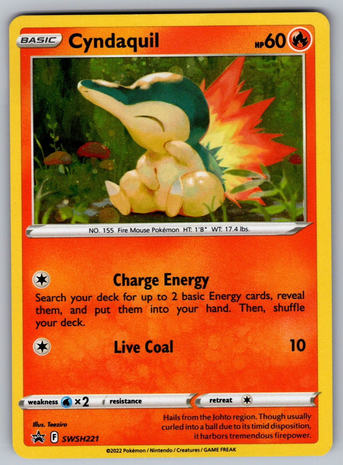 Cyndaquil Holo Promo SWSH: Sword & Shield Promo Cards SWSH221 NM 2019