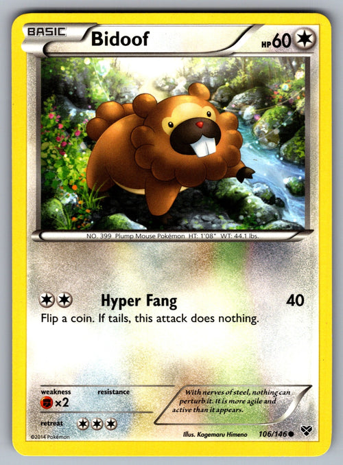 Bidoof Common XY Base Set 106/146 LP 2014
