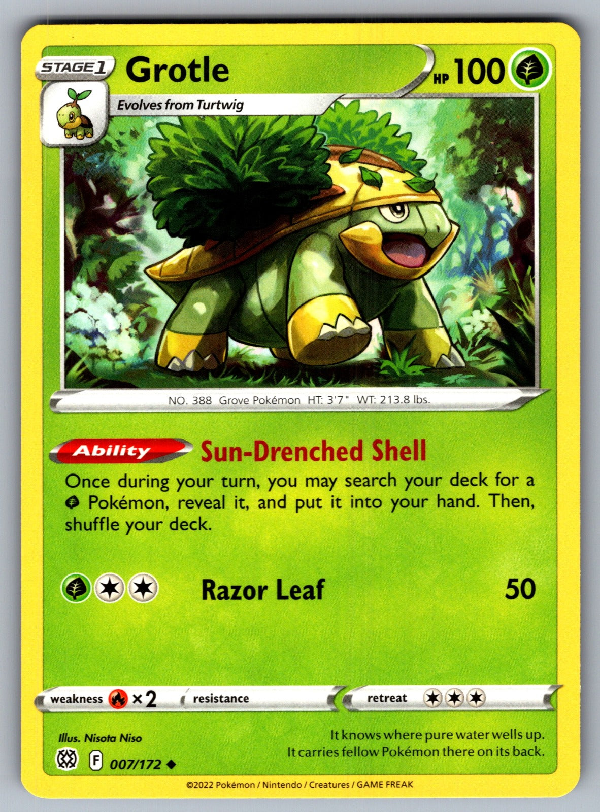 Grotle Uncommon SWSH09: Brilliant Stars 007/172 NM 2022
