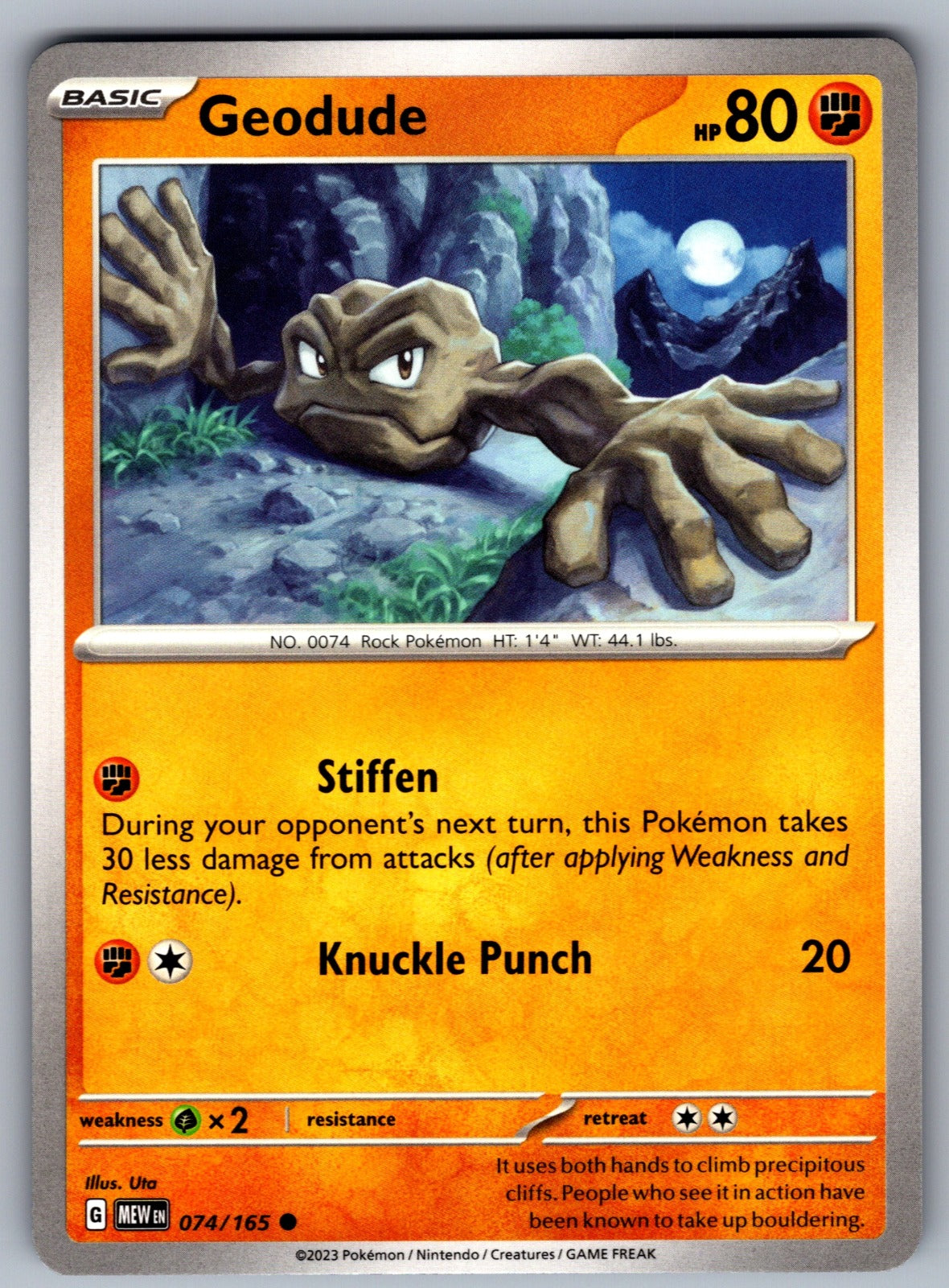 Geodude Common SV: Scarlet & Violet 151 074/165 NM 2023