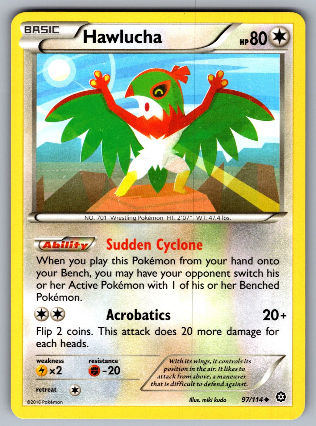 Hawlucha Uncommon XY - Steam Siege 97/114 LP 2016
