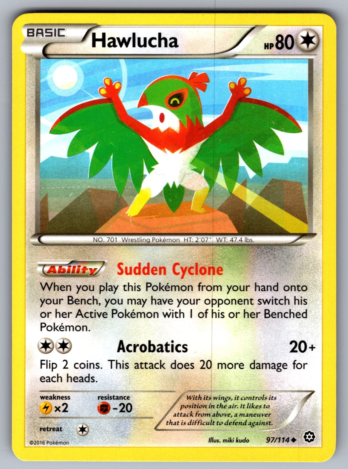 Hawlucha Uncommon XY - Steam Siege 97/114 LP 2016