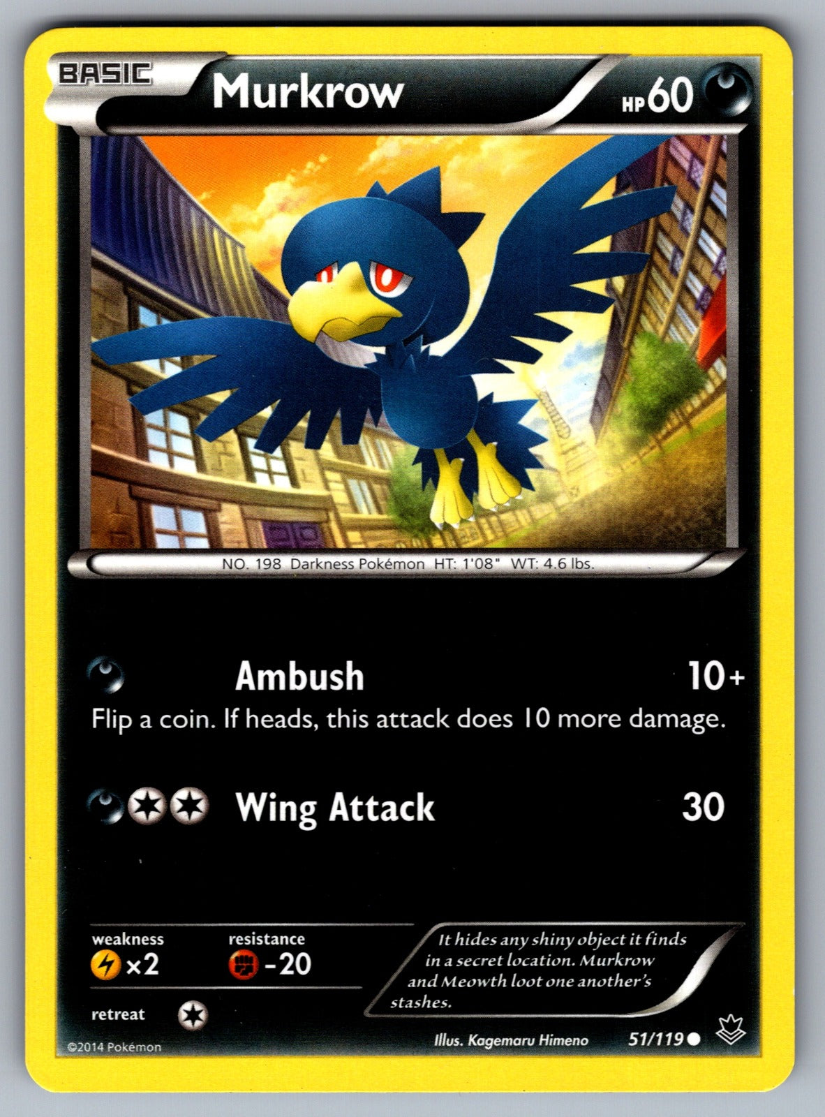 Murkrow Common XY - Phantom Forces 51/119 LP 2014