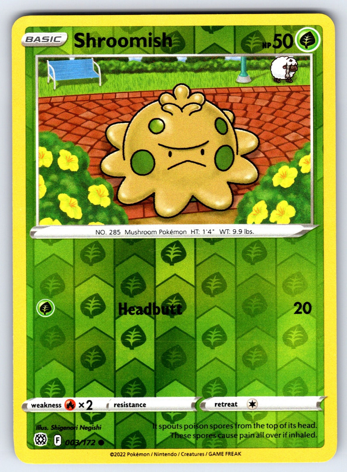 Shroomish Reverse Holo Common SWSH09: Brilliant Stars 003/172 NM 2022