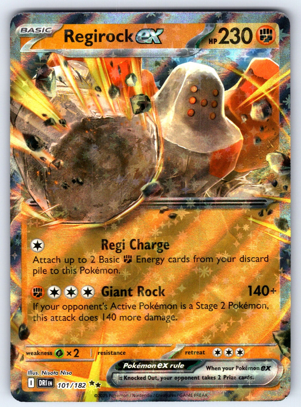 Regirock ex Holo Double Rare SV10: Destined Rivals 101/182 NM 2025