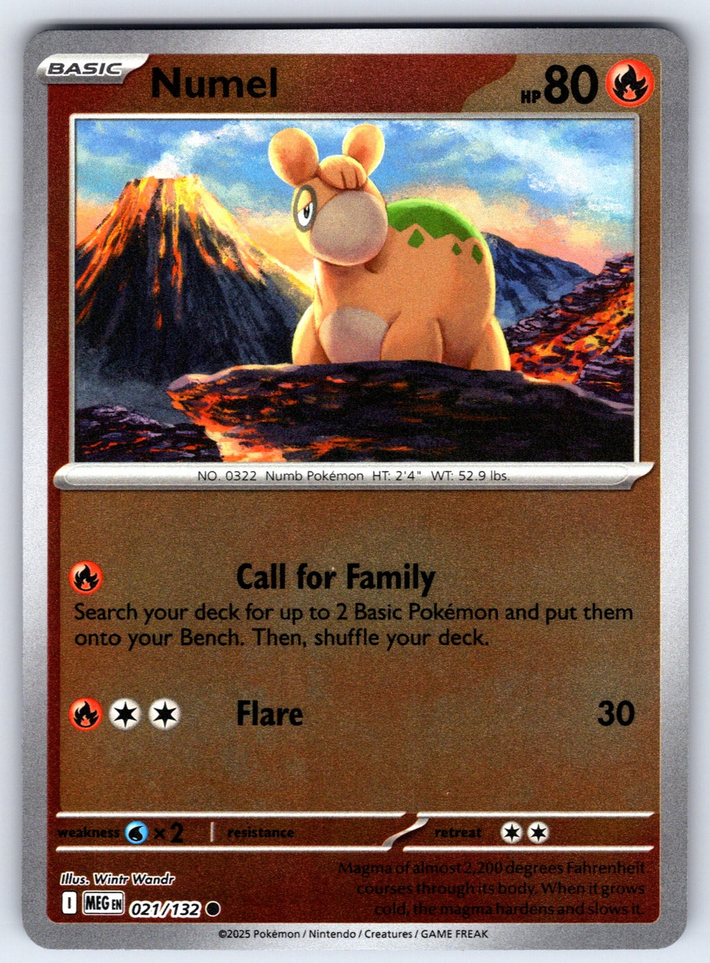 Numel Reverse Holo Common ME01: Mega Evolution 021/132 NM 2025