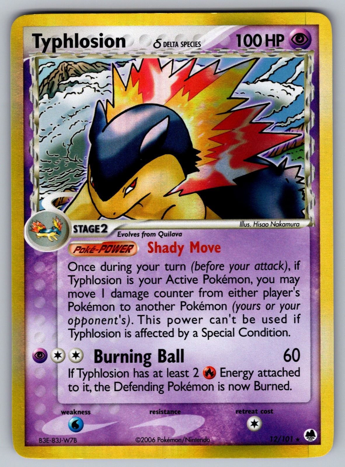 Typhlosion (Delta Species) Holo Rare Dragon Frontiers 12/101 LP 2006