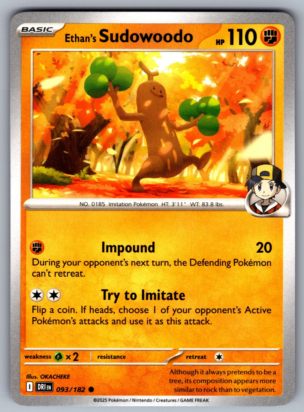 Ethan's Sudowoodo Common SV10: Destined Rivals 093/182 NM 2025